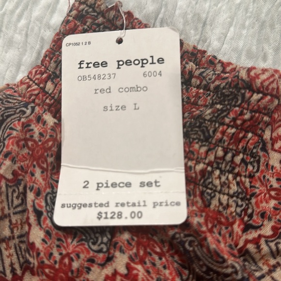 Beautiful Boho Chic Free People peasant top w matching skirt! Ted's, black & tan - Picture 6 of 6